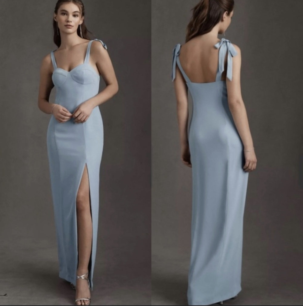 BHLDN Antonia Georgette Dress in Light Blue